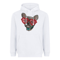 French Bulldog With Love Glasses Heavyweight Hoodie | Teevron