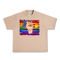 Burro lgbtq flag and american flag with hand Urban Heavy Tee - Artiststas