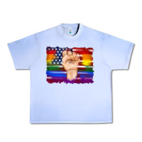 Grape Ice lgbtq flag and american flag with hand Urban Heavy Tee - Artiststas