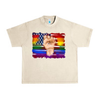 Sandshell lgbtq flag and american flag with hand Urban Heavy Tee - Artiststas