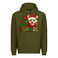 Army Green merry pawmas christmas corgi Premium Hoodie - Jasminsmagicworld
