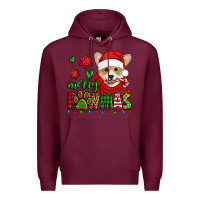 Burgundy merry pawmas christmas corgi Premium Hoodie - Jasminsmagicworld