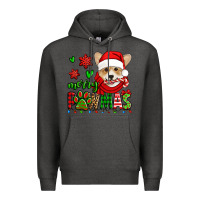 Charcoal Heather merry pawmas christmas corgi Premium Hoodie - Jasminsmagicworld