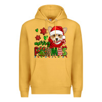 Mustard merry pawmas christmas corgi Premium Hoodie - Jasminsmagicworld