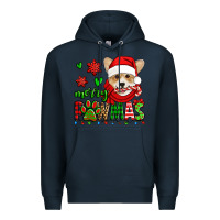 Navy merry pawmas christmas corgi Premium Hoodie - Jasminsmagicworld