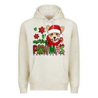 Oatmeal Heather merry pawmas christmas corgi Premium Hoodie - Jasminsmagicworld
