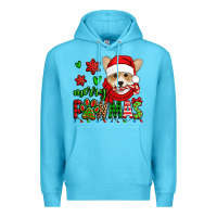Ocean Blue merry pawmas christmas corgi Premium Hoodie - Jasminsmagicworld