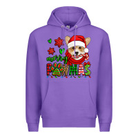 Purple merry pawmas christmas corgi Premium Hoodie - Jasminsmagicworld