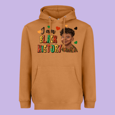 Heavyweight Hoodie i am black history afro black boy child juneteenth