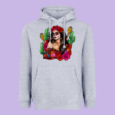 Mexico Girl Heavyweight Hoodie Designed By Zillion Design Studio