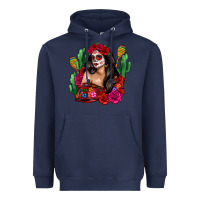 Navy mexico girl Heavyweight Hoodie - Zillion Design Studio
