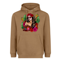 Toasted Coconut mexico girl Heavyweight Hoodie - Zillion Design Studio