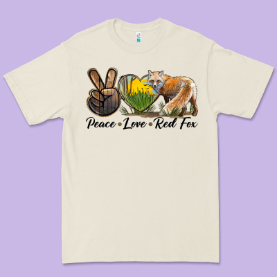 Peace Love Red Fox Premium Tee Designed By Lillyallendesigns