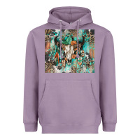 Lavender cowhide bull skull Heavyweight Hoodie - Zillion Design Studio