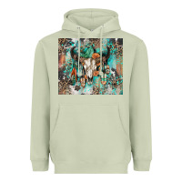 Matcha cowhide bull skull Heavyweight Hoodie - Zillion Design Studio