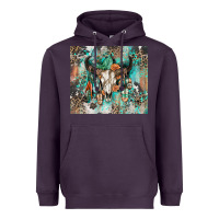 Plum cowhide bull skull Heavyweight Hoodie - Zillion Design Studio