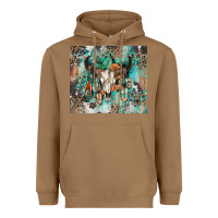Toasted Coconut cowhide bull skull Heavyweight Hoodie - Zillion Design Studio