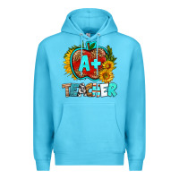 Ocean Blue a+ teacher apple Premium Hoodie - BundleAndBundleShop
