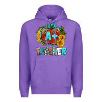 Purple a+ teacher apple Premium Hoodie - BundleAndBundleShop