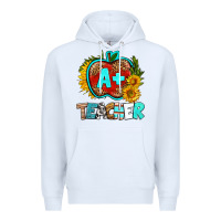 White a+ teacher apple Premium Hoodie - BundleAndBundleShop