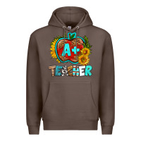 Coffee a+ teacher apple Premium Hoodie - BundleAndBundleShop