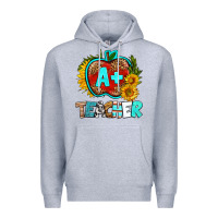Heather Grey a+ teacher apple Premium Hoodie - BundleAndBundleShop