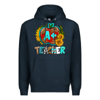 Navy a+ teacher apple Premium Hoodie - BundleAndBundleShop