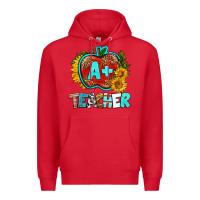 Red a+ teacher apple Premium Hoodie - BundleAndBundleShop