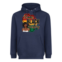 Navy i am black history Heavyweight Hoodie - texasbilliewilder