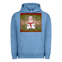 Pigment Pebble Blue Christmas snowman Urban Hoodie - AdoDesignShop
