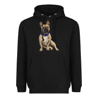 French Bulldog With Royal Blue Heavyweight Hoodie | Teevron