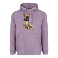 Lavender French bulldog with royal blue Heavyweight Hoodie - RanaPortraitStore