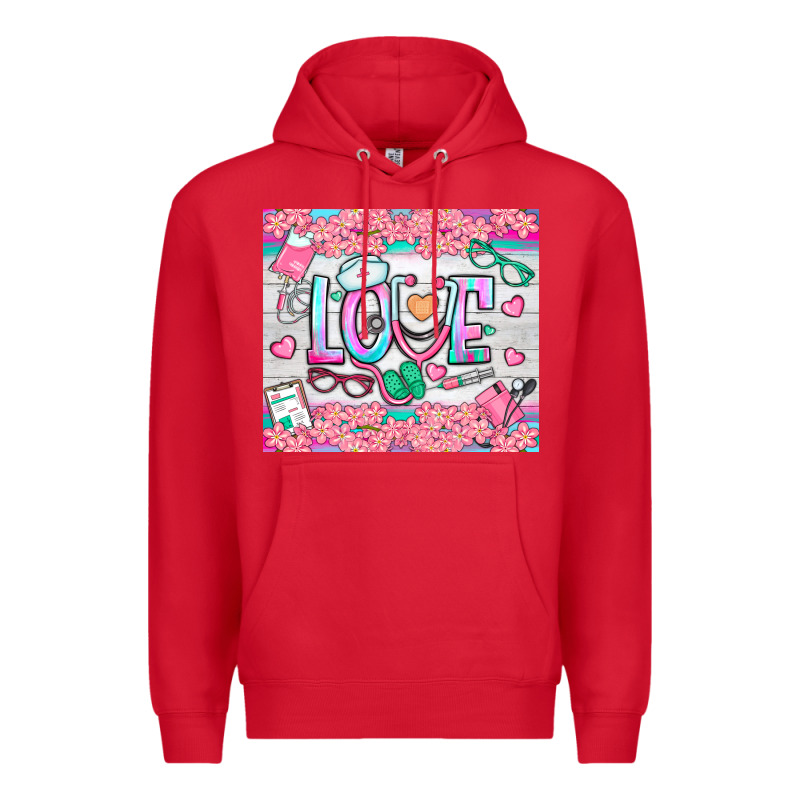 Watercolor Love Nurse Tumbler Premium Hoodie by BundleAndBundleShop | Teevron