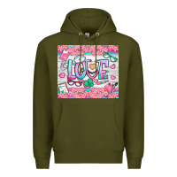 Army Green watercolor love nurse tumbler Premium Hoodie - BundleAndBundleShop