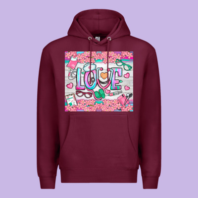 Watercolor Love Nurse Tumbler Premium Hoodie Designed By Bundleandbundleshop
