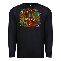 Black christmas cowboy boots Premium Sweatshirt - RanaPortraitStore