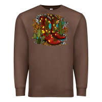 Chestnut christmas cowboy boots Premium Sweatshirt - RanaPortraitStore