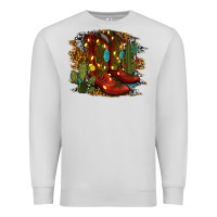 Dove Grey christmas cowboy boots Premium Sweatshirt - RanaPortraitStore