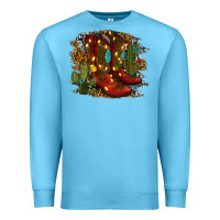 Ocean Blue christmas cowboy boots Premium Sweatshirt - RanaPortraitStore