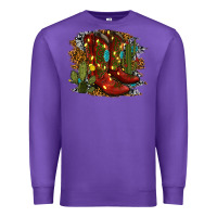 Purple christmas cowboy boots Premium Sweatshirt - RanaPortraitStore