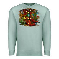 Christmas Cowboy Boots Premium Sweatshirt | Teevron