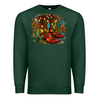 Sports Green christmas cowboy boots Premium Sweatshirt - RanaPortraitStore