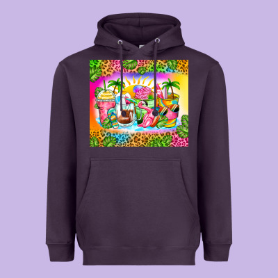 Summer Coffee Cups Heavyweight Hoodie Designed By Zillion Design Studio