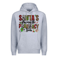 Heather Grey santa's favorite pharmacy tech Premium Hoodie - Jasminsmagicworld