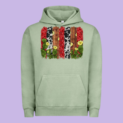 Cactus Cowhide  Brushstroke Urban Hoodie Designed By Adodesignshop