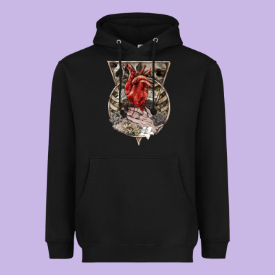 Heavyweight Hoodie Flower Skeleton