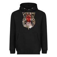 Black Flower Skeleton Heavyweight Hoodie - RanaPortraitStore