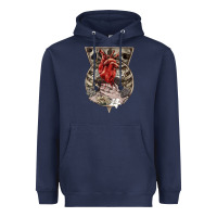 Navy Flower Skeleton Heavyweight Hoodie - RanaPortraitStore