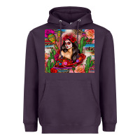 Plum mexico girl serape Heavyweight Hoodie - Zillion Design Studio