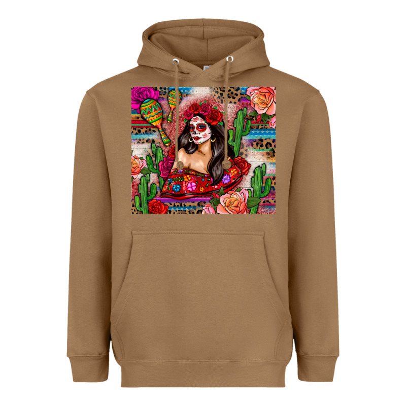 Mexico Girl Serape Heavyweight Hoodie by Zillion Design Studio | Teevron